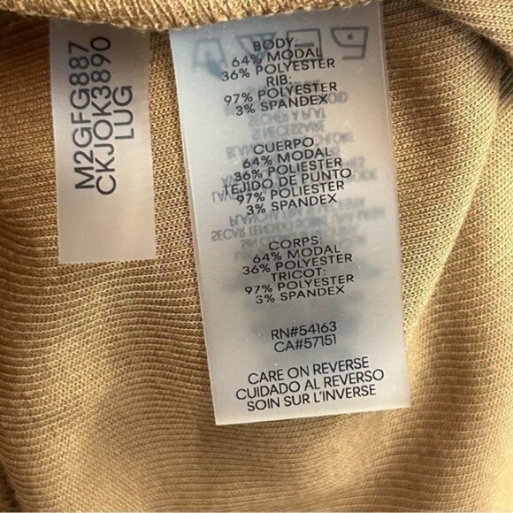 Calvin Klein Camel Brown wide leg flowy loose relaxed fit pull on pants Sz M NWT - Picture 4 of 10